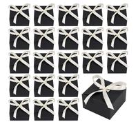 PH PandaHall Pack de 30 minicajas de regalo negras, 9 x 9 x 5 cm, cuadradas, de papel, plegables, con cinta para regalo, jabón, joyas, cumpleaños, bodas, fiestas, regalos de vacaciones