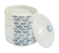 PH PandaHall Paleta de pintura de cerámica de 5 capas apilables, juego de bandejas de mezcla de porcelana, paleta de acuarela, bandeja de pintura para artistas, platos redondos con tapa para pigmento