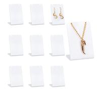 PH PandaHall Paquete de 10 soportes de exhibición de pendientes, exhibición de aretes en forma de L, exhibición de joyas para aretes, collares, exhibición de joyas, venta al por menor, 3,6 x 4,9 x 7