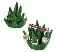PH PandaHall Paquete de 2 soportes para anillos de aloe, organizador de joyas, platos de cerámica, bandeja decorativa para plantas, suculentas, decoración de habitación, decoración de boda, hogar,