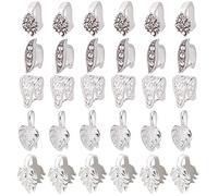 PH PandaHall Pasador de latón, 30 unidades, 5 estilos, con clip para hielo, broches de collar, ganchos a presión, cierres de joyería para manualidades, collares, pulseras, fabricación de joyas