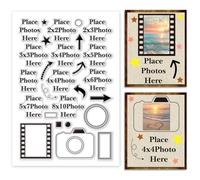 PH PandaHall Place Photo Here - Sello transparente de silicona con flecha, sello de goma para cámara, marco de imagen, sello de tamaño de imagen, sello para álbumes, álbumes de recortes, tarjetas,