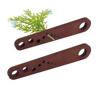 PH PandaHall Removedor de hierbas de madera de 9 agujeros, color marrón coco, herramienta de cocina, jardín, 2 piezas, removedor de hojas de verduras, herramienta de pelado de hojas sueltas, diseño de