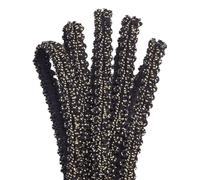 PH PandaHall Ribete de poliéster de 22,8 m, ribete de flecos de 8 mm, color negro con cinta de tela dorada para disfraces, manualidades, decoración del hogar, cortina, decoración del sofá