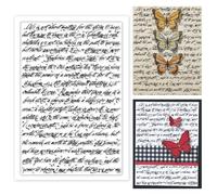 PH PandaHall - Sello transparente para fondo de palabras con sellos decorativos transparentes temáticos de crecimiento letras manuscritas para la fabricación de tarjetas y la decoración