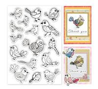 PH PandaHall Sellos transparentes de pájaros para hacer tarjetas, sello de silicona transparente de animales, sello de goma para manualidades, álbumes de recortes, diario, decoración hecha a mano