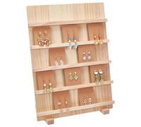 PH PandaHall Soporte de exhibición de joyas de madera de 5 niveles, soporte de exhibición de pendientes, soporte para tarjetas, soporte extraíble con ranuras para vender pulseras, manualidades, joyas,