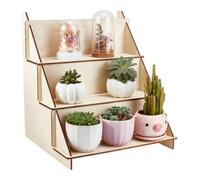 PH PandaHall Soporte de exhibición de madera de 3 niveles, soporte para cupcakes, elevador de tarjetas, estantes portátiles para joyas, estante de almacenamiento de mesa, organizador de perfume