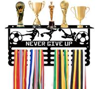 PH PandaHall Soporte para medallas de fútbol, soporte para medallas de fútbol, soporte para medallas de fútbol, estante de exhibición de premios para marco de pared, soporte de cinta para 60 medallas