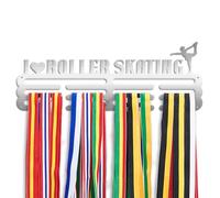 PH PandaHall Soporte para medallas de patinaje sobre ruedas, de acero inoxidable, soporte para medallas de cinta deportiva para patinador de pared, estante de trofeos, estante de medallas, gancho