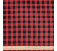 PH PandaHall Tela a cuadros de 1,4 x 2 m, diseño de tartán rojo y negro, tela a cuadros, tela de polialgodón para manualidades, costura, ropa, mantel, decoración del hogar