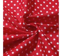PH PandaHall Tela de algodón de lunares de 1,7 m de ancho, tela de lunares rojos y blancos, tela geométrica de puntos, tela de costura con puntos impresos, tela para manualidades, para ropa, patchwork