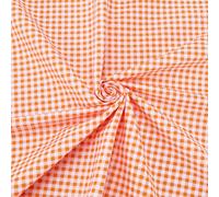 PH PandaHall The Yard - Tela de algodón a cuadros de 1,6 m de ancho, color naranja, tela a cuadros para manualidades, tela con patrón de tartán para bricolaje, costura, ropa, acolchado, manteles de