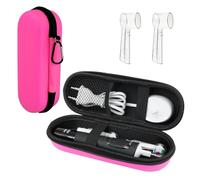 Ph Pro Heat Estuche Cepillo Dientes Electrico Compatible con Oral B - Funda Cepillo Dientes Eléctrico - Neceser para Viaje con 2 Fundas para Cabezal. (Rosa)