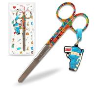 Ph Pro Heat Tijeras Enfermeria Punta Roma Primeros Auxilios de Acero Inoxidable - Tijeras Pico de Pato para Enfermera Profesionales - Accesorios Enfermera y TCAE para Vendajes. (Flores Colores)