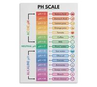 PH Scale Chart - Science Classroom Poster, Acid Base Chemistry Educational Wall Art for School, Lab, Homeschool, Teacher Decor (Unframed,12x18inch(30x45cm))