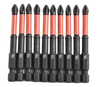 PH2 - Juego de 10 puntas de destornillador magnéticas para mayor agarre y rendimiento en carpintería y reparaciones mecánicas (70 mm)