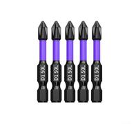 PH2 - Juego de 5 puntas de destornillador resistentes para torsión para zona, acero magnético 62HRC, para herramientas eléctricas, tornillos de 25-150 mm (5 unidades de 50 mm)