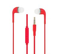 PH26 Auriculares Rojos Audio intraural de Silicona Ultra Confort aislando el Ruido con Control de Volumen y micrófono para Samsung Galaxy S2 i9100