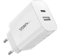 PH26 - Cargador USB-C de 35 W compatible con Motorola Moto G35 5G, 2 puertos PD 3.0 QC 3.0 Cargador de pared ultrarrápido