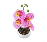 Phalaenopsis Adorno en maceta impreso en 3D con textura de simulación de película para un toque natural en entornos domésticos y de oficina (rosa)
