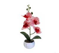 Phalaenopsis Adorno en maceta impreso en 3D con textura de simulación de película para un toque natural en entornos domésticos y de oficina (rojo)