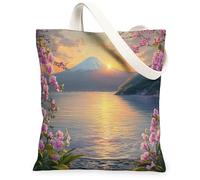 Phalaenopsis - Bolsa de lona de orquídeas para compras, 13 x 15 pulgadas, escena de flores, montaña marina, bolsa de comestibles reutilizable para mujer, diseño floral de viaje, decoración de regalo