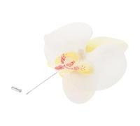 Phalaenopsis Corsage Orchid Pins Bridegroom Wedding Brooches Floral Bouquet Accessories Boutonniere Supplies Lapel Pin Formal Brooch White Silk