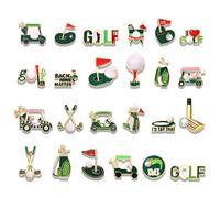 PHALIN Juego de 24 broches de golf esmaltados con bandera de pelota de golf, broches, accesorios de joyería de golf, trajes de disfraces, regalos de fiesta de golf, 1-1.4 inches, Esmalte, Sin piedra