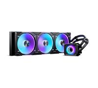 Phanteks Glacier One 420D30 X2 AIO - Enfriador líquido para CPU, diseño de tapa de aluminio Evolv X2, 3 ventiladores D30-140 D-RGB, para Intel LGA 1851, 1700, 1200, 115x y enchufes AMD AM4/AM5 (negro)