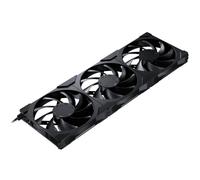 Phanteks M25 Ventiladores PWM 140mm, Pack de 3, Negro | Nueve aspas, hasta 1800 rpm, marco unificado en cadena con conector Linq6 de cable único, cubretornillos incluidos