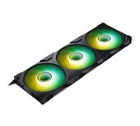 Phanteks Paquete triple de hoja invertida M25-140 Gen2, 3 ventiladores de refrigeración ARGB de alto rendimiento de 140 mm, marco de ventilador unificado en cadena de margarita, cubo de espejo