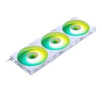 PHANTEKS Ventilador de PC M25 Gen2 de 140 mm RGB, paquete de 3 - Ventilador de PC para juegos de hoja inversa blanco | Ventilador PWM - hasta 1.800 RPM - Sistema modular - Alto flujo de aire - Baja