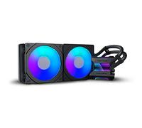 Phanteks (PH-GO280MPH_DBK01) Glacier One 280MPH D-RGB AIO Liquid CPU Cooler, diseño de tapa de bomba de espejo infinito, 2 ventiladores MPPWM silenciosos de 140 mm, 2 marcos de ventilador D-RGB Halos,