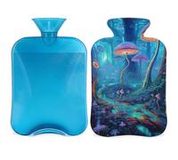 Phantom Mushrooms Trippy Plants - Botella de agua caliente con tapa, bolsa de agua caliente de 2 L para aliviar el dolor, cuello y hombros, calentador de manos y pies