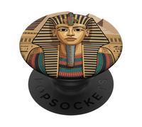 Pharaoh Tutankhamun Egypt History Pyramids Art Design PopSockets PopGrip Adhesivo
