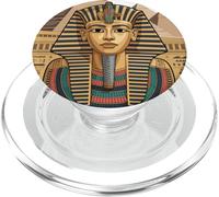 Pharaoh Tutankhamun Egypt History Pyramids Art Design PopSockets PopGrip para MagSafe