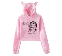 PHARCOYOU Kendall Lujan Sad Songs For Happy People - Sudadera con capucha y orejas de gato de manga larga para mujer, rosa, L