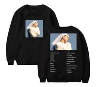 PHARCOYOU Rosalia LUX Album Tracklist Merch Cuello redondo de manga larga Ropa urbana para hombre y mujer, suéter con capucha, Negro, S