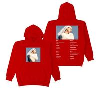 PHARCOYOU Rosalia LUX Album Tracklist Merch Sudadera con capucha de manga larga para hombre y mujer, sudaderas con capucha de calle, rosso, L