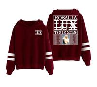 PHARCOYOU Rosalia LUX Tour 2026 - Sudadera con capucha unisex sin bolsillos, manga de barras paralelas, ropa de calle para hombres y mujeres, rosso, XXS