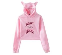 PHARCOYOU Stray Kids Ate Chk Chk Boom Merch - Sudadera con capucha y orejas de gato, manga larga, para mujer, rosa, S