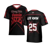 PHARCOYOU Stray Kids Dominate World Tour 2025 - Camiseta de fútbol con cuello en V, manga corta, ropa de calle para mujer y hombre, camiseta deportiva, multicolor, S