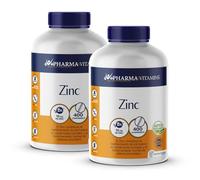 Pharma & Vitamins (Pack 2) - Zinc - 400 Comprimidos - Bote para 1 Año - Refuerza Sistema Inmunitario y Huesos - Fortalece Cabello, Piel y Uñas - 100% Vegano