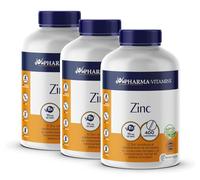 Pharma & Vitamins (Pack 3) - Zinc - 400 Comprimidos - Bote para 1 Año - Refuerza Sistema Inmunitario y Huesos - Fortalece Cabello, Piel y Uñas - 100% Vegano