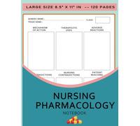 Pharmacology study guide notebook: 120 blank medication templates for nursing students.Medical Notetaking Record Book for Nursing