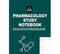 Pharmacology Study Notebook: Drug Study Sheets for Nursing Students | Organize Medications, Side Effects & Nursing Considerations