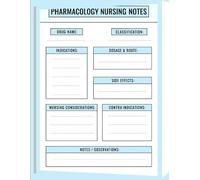 Pharmacology Study Sheet for Nurses: A Drug Reference Logbook for Nursing Students and Healthcare Professionals: Master Medications with Confidence - ... Daily Study, Clinical Rotations & NCLEX Prep