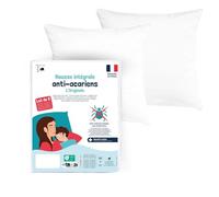 PharmaHousse - Fundas integrales antiácaros para Almohadas (Juego de 2) - Dispositivo médico - Garantía de 10 años - Fundas Barrera sin Tratamiento ni plastificación - Fabricadas en Francia