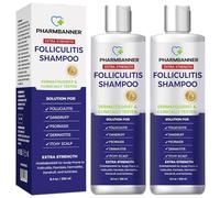 PHARMBANNER Champú para foliculitis, dermatitis seborreica, champú para psoriasis del cuero cabelludo, alivia la picazón y el cuero cabelludo seco, paquete de 2